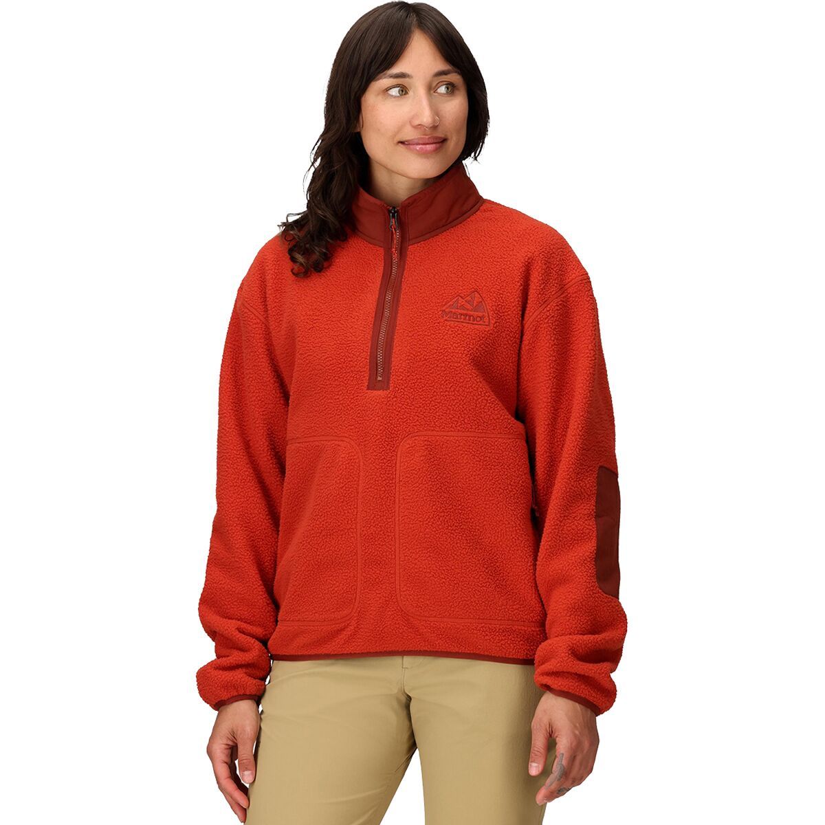 Image of Marmot Wanderer High Pile Fleece Pullover - Women's Sumac, L