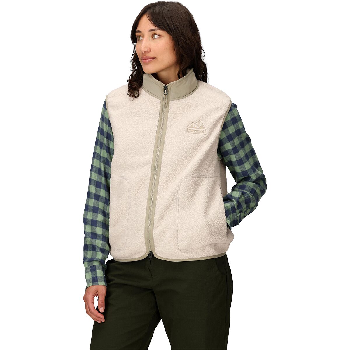Image of Marmot Wanderer High Pile Fleece Vest - Women's Birch Bark, XL