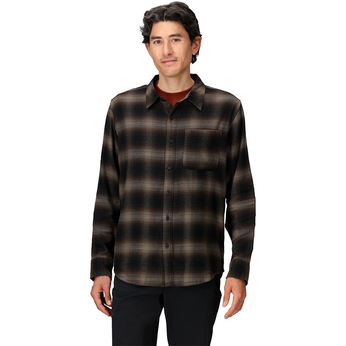 Image of Marmot Lightweight Long-Sleeve Flannel Shirt - Men's Black, L