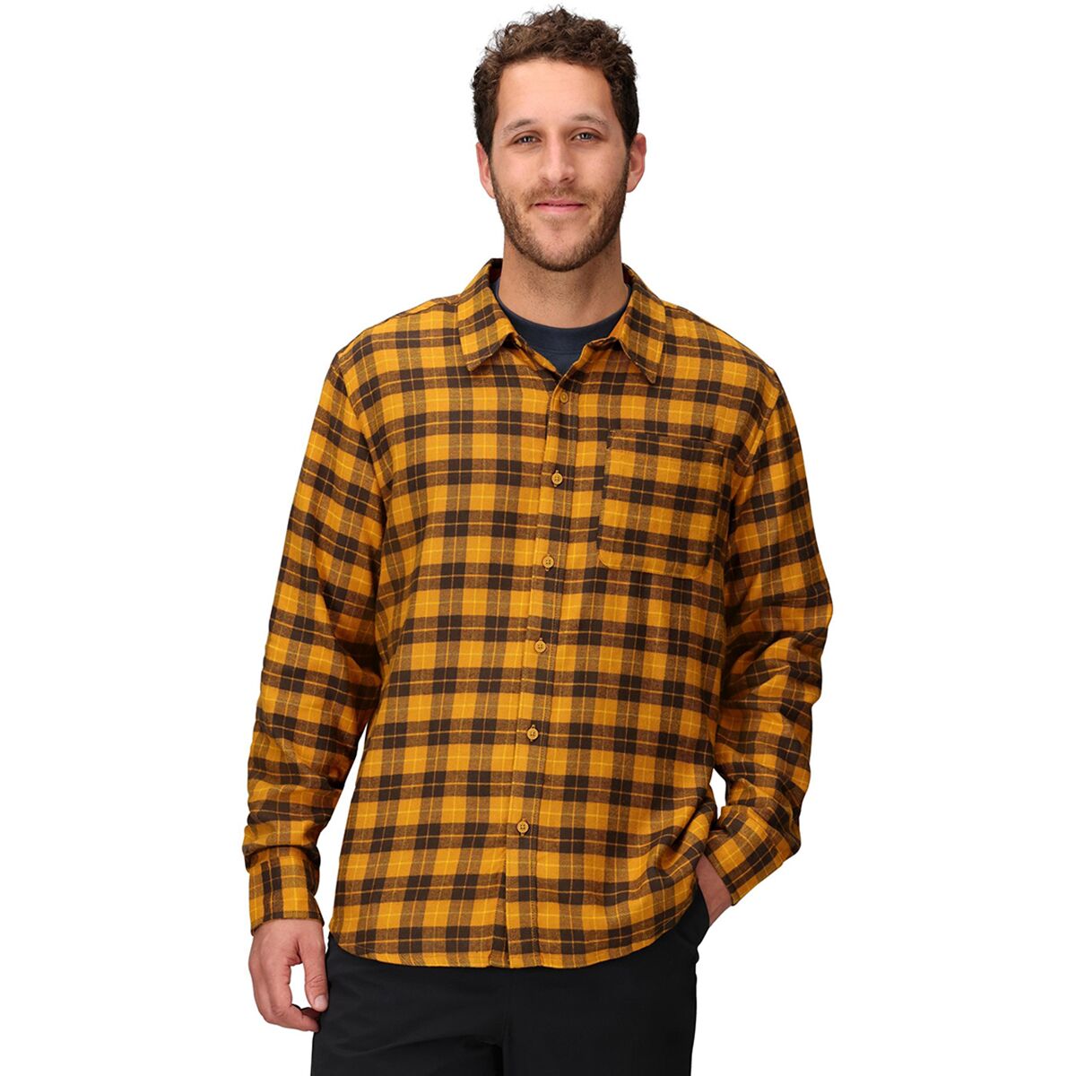 Image of Marmot Lightweight Long-Sleeve Flannel Shirt - Men's Honey Glaze, L