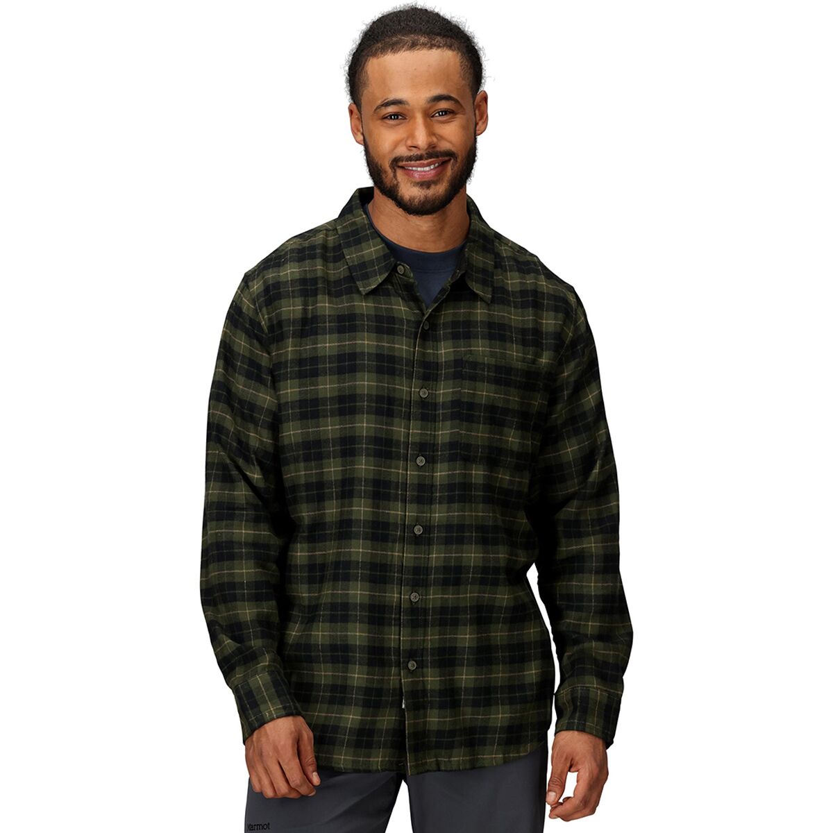 Image of Marmot Lightweight Long-Sleeve Flannel Shirt - Men's Nori, L
