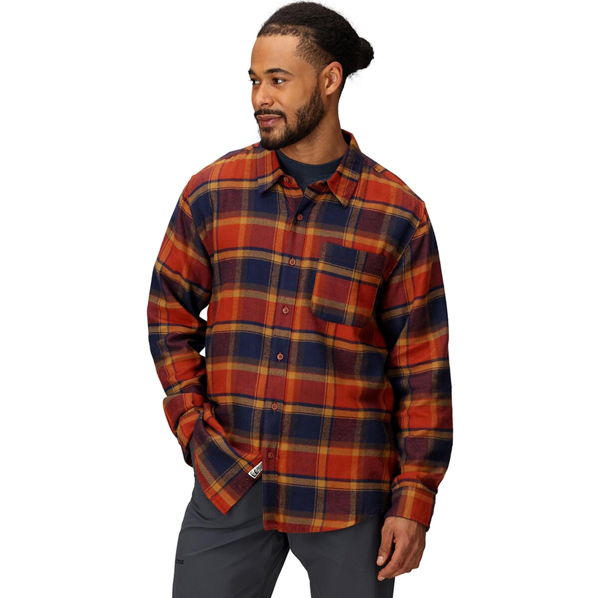 Image of Marmot Lightweight Long-Sleeve Flannel Shirt - Men's Pecan, M