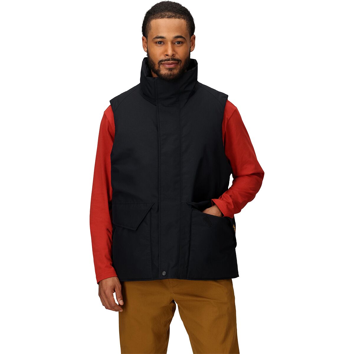 Image of Marmot Mammoth GORE-TEX Vest - Men's Black/Jackfruit Marmot Archives, L