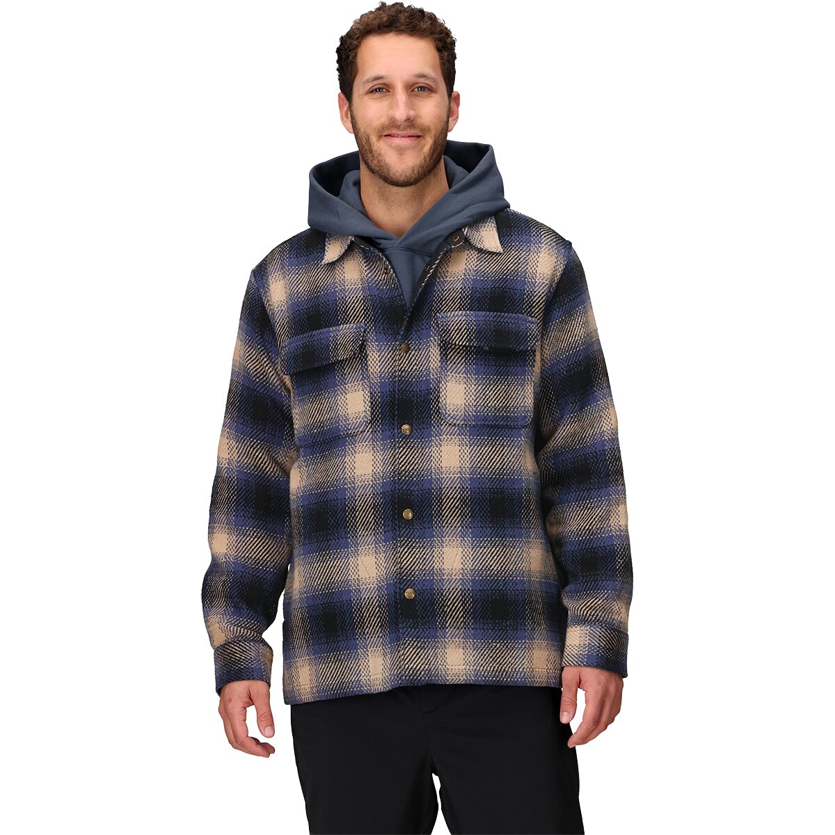 Image of Marmot Open Weave Heavyweight Flannel Overshirt - Men's Thunderhead, XL