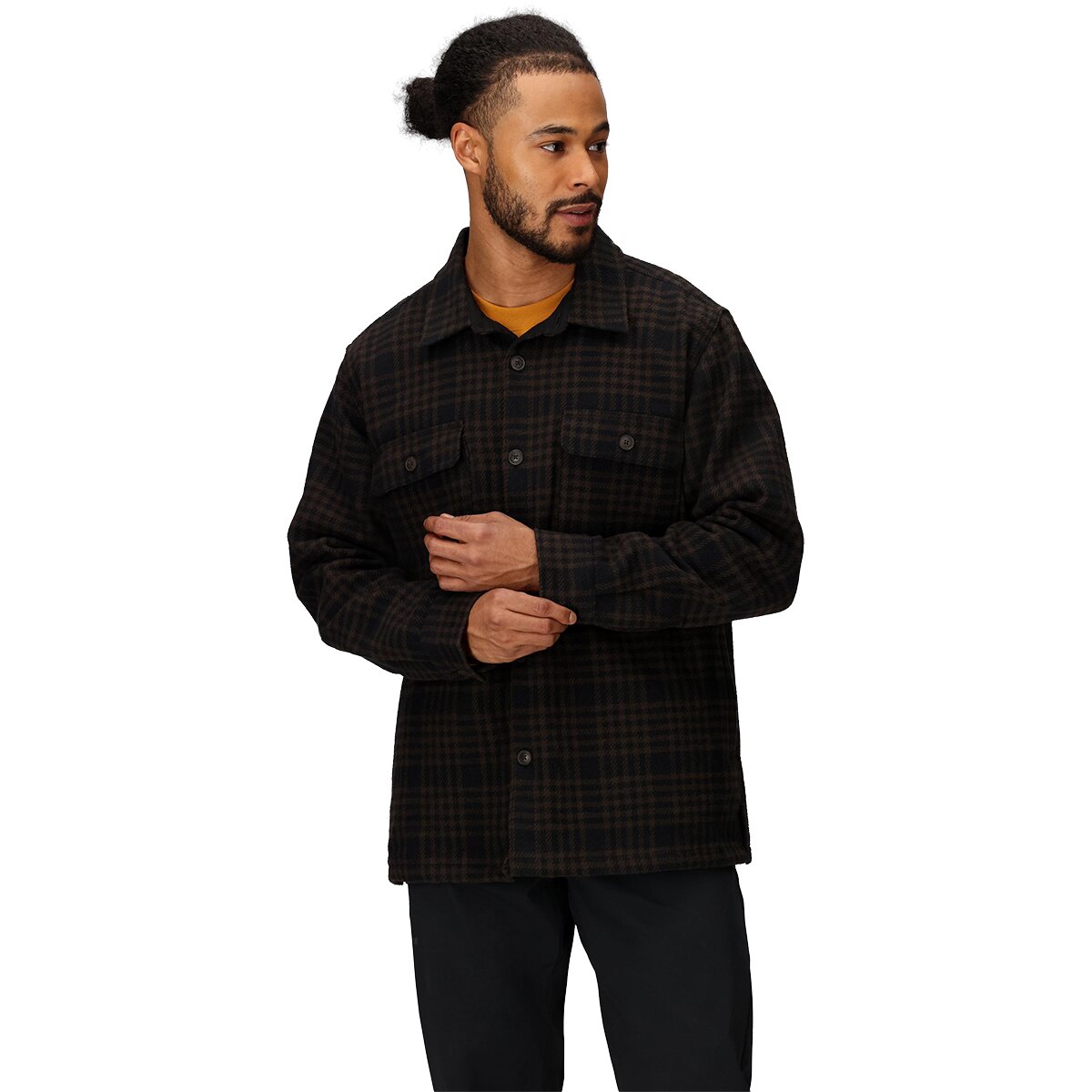 Image of Marmot Pinecrest Heavyweight Flannel Overshirt - Men's Black, M