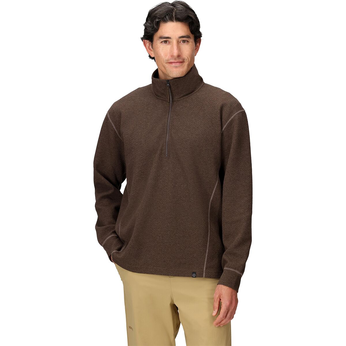 Image of Marmot Ridge Tech 1/2-Zip Top - Men's Hickory Nut Heather, XL