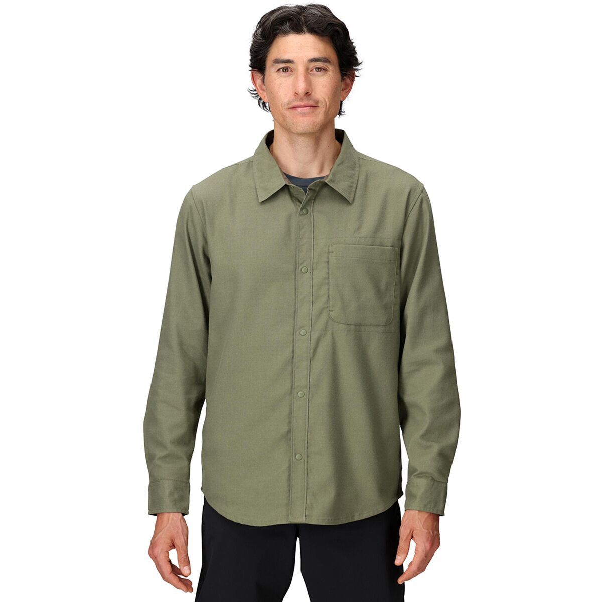 Image of Marmot Stonepeak Lightweight Performance Flannel Shirt - Men's Olive Grove, XL