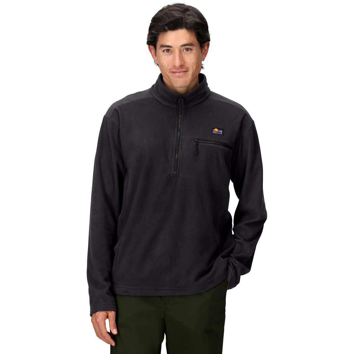 Image of Marmot Upward Fleece Pullover - Men's Black, S