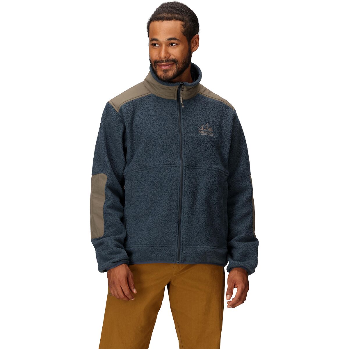 Image of Marmot Wanderer High Pile Fleece Jacket - Men's Thunderhead/Claystone, M