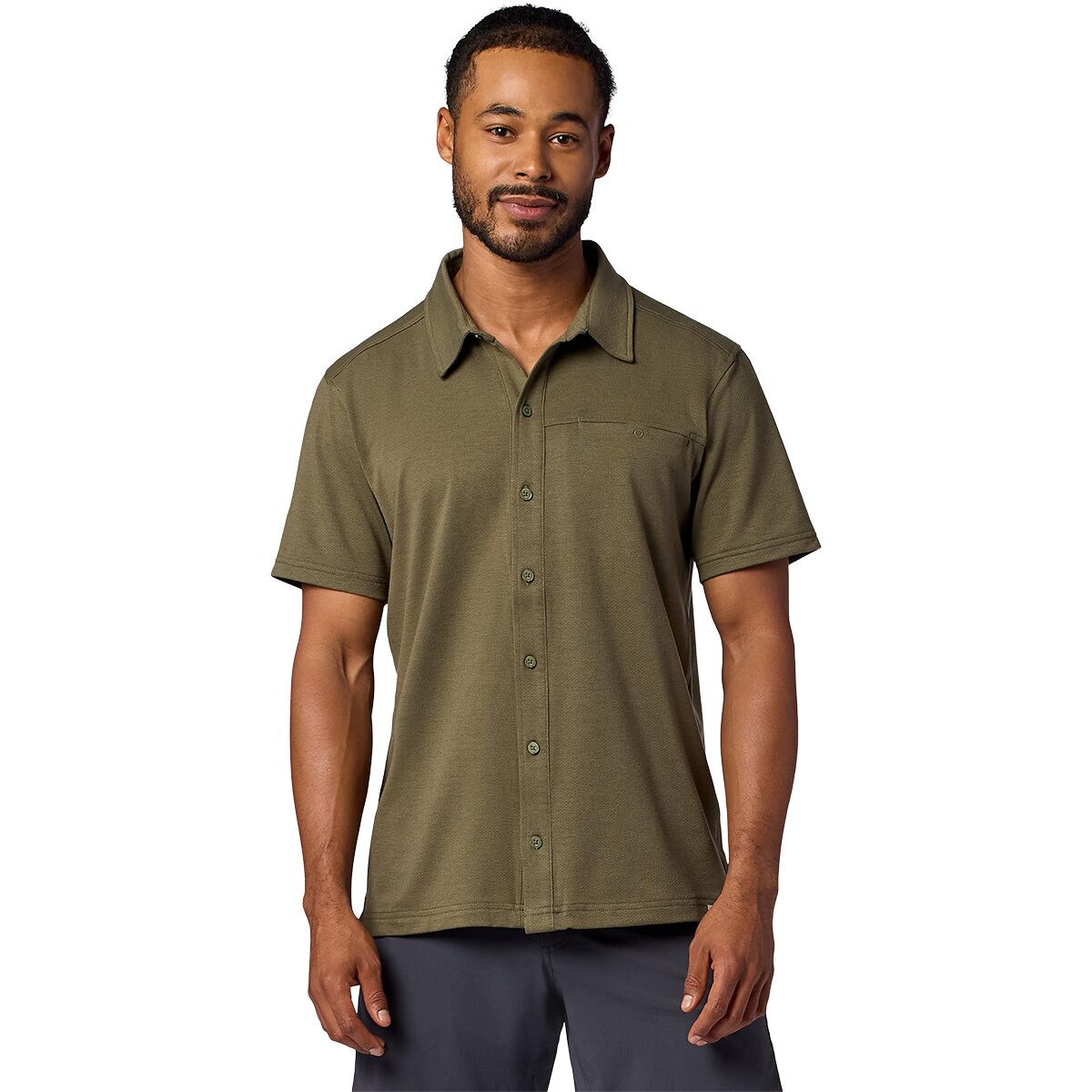 Image of Marmot Sereno Button Down Shirt - Men's Olive Grove Heather, XL