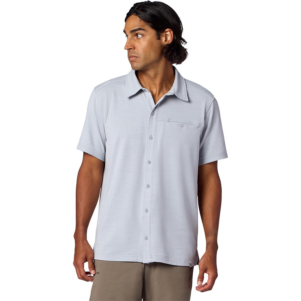 Image of Marmot Sereno Button Down Shirt - Men's Sleet Storm Heather, S