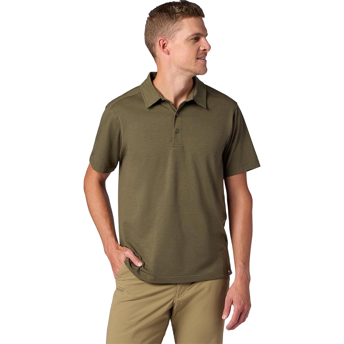 Image of Marmot Sereno Polo Shirt - Men's Olive Grove Heather, XL