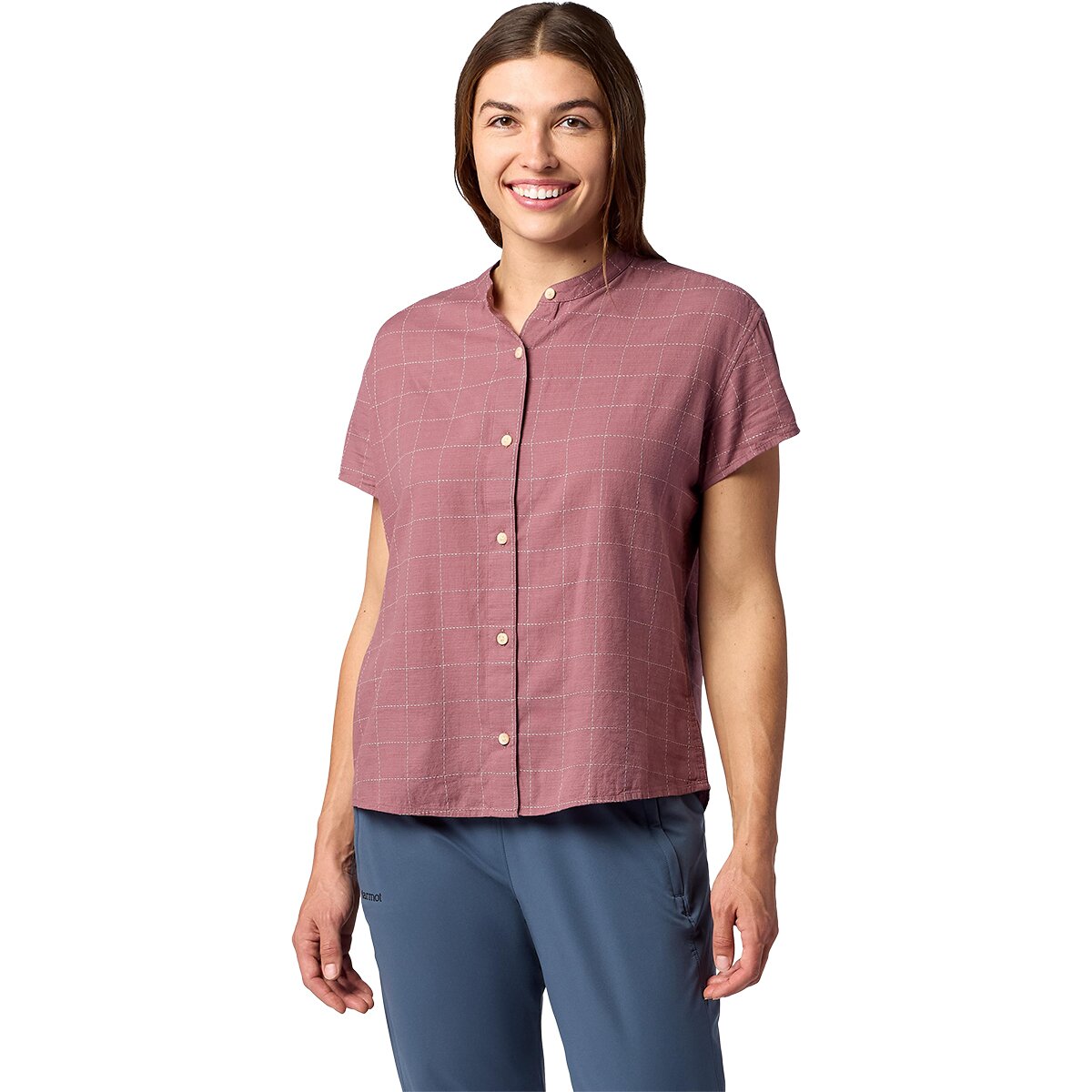 Image of Marmot Rhea Shirt - Women's Light Mauve Global Plaid, S