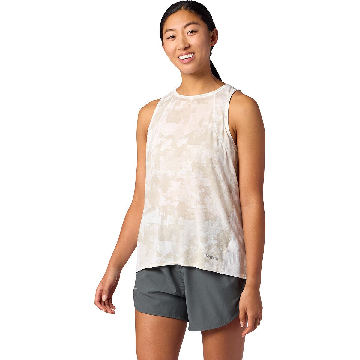 Image of Marmot Uptrail Tank Top - Women's Birch Bark Map Camo, M