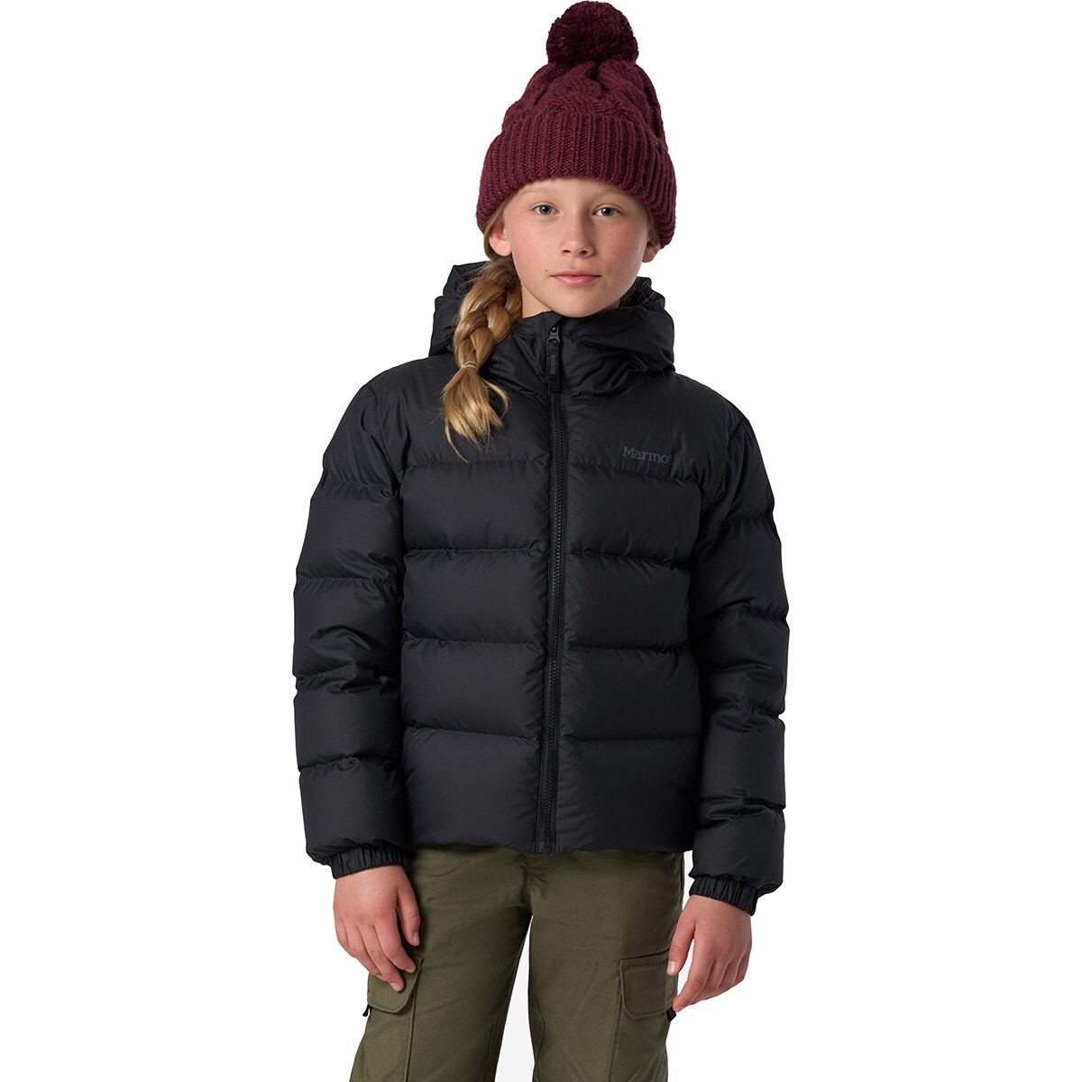 Image of Marmot Guides Down Hooded Jacket - Kids' Black, M