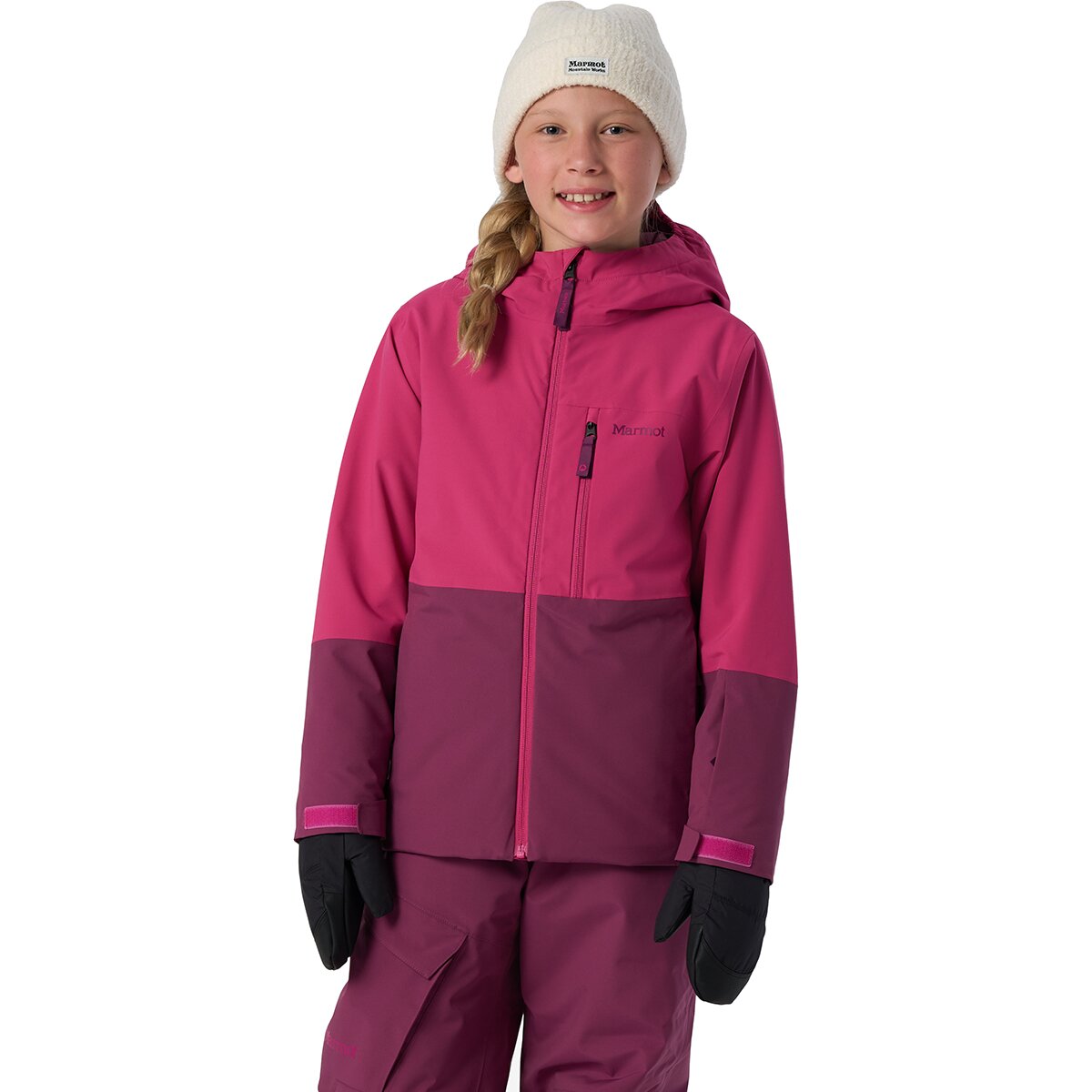 Image of Marmot Snowline Jacket - Kids' Fuchsia Red/Red Grape, XS