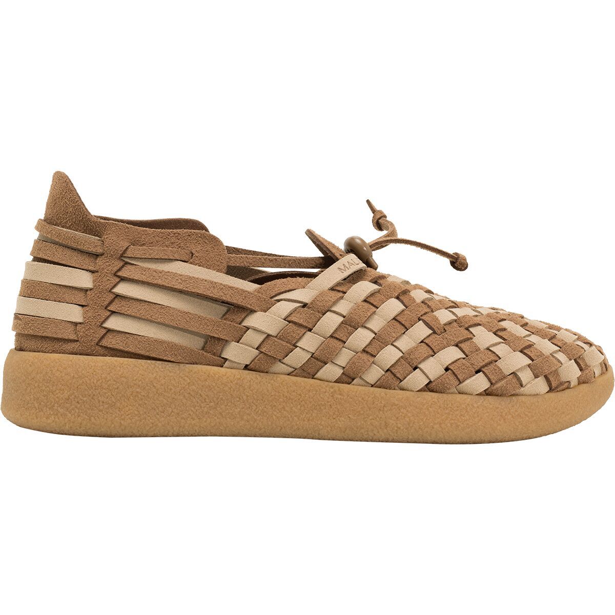 Malibu Sandals Latigo Suede Vegan Leather Rub Shoe Beige/Walnut/Tan 2-Tone