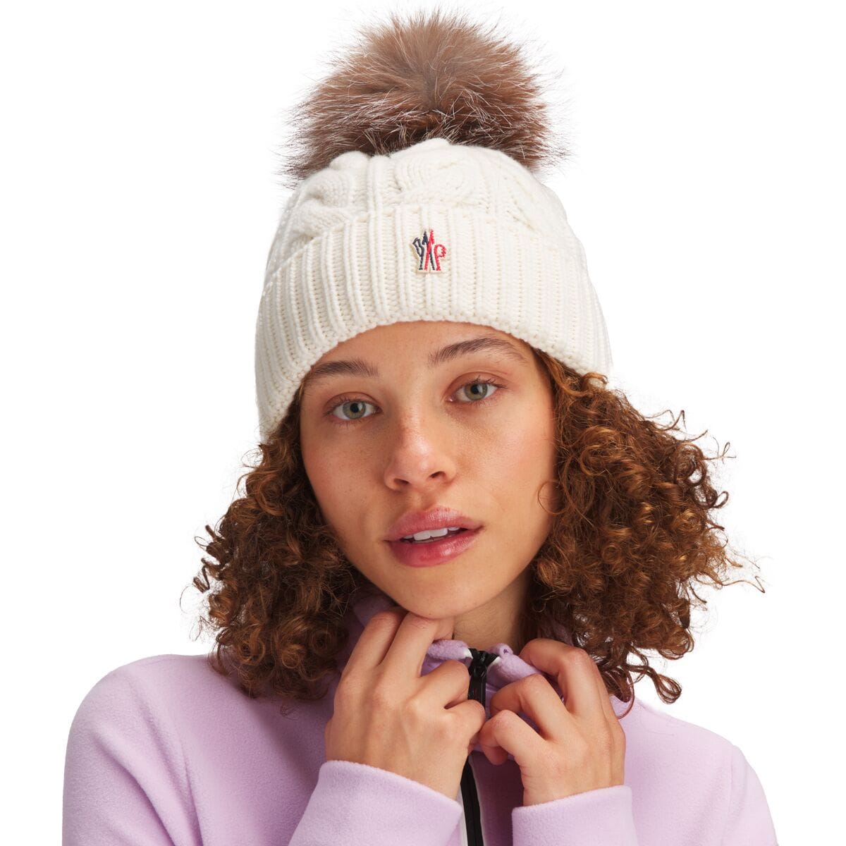 Cashmere Beanie with Shearling Pom