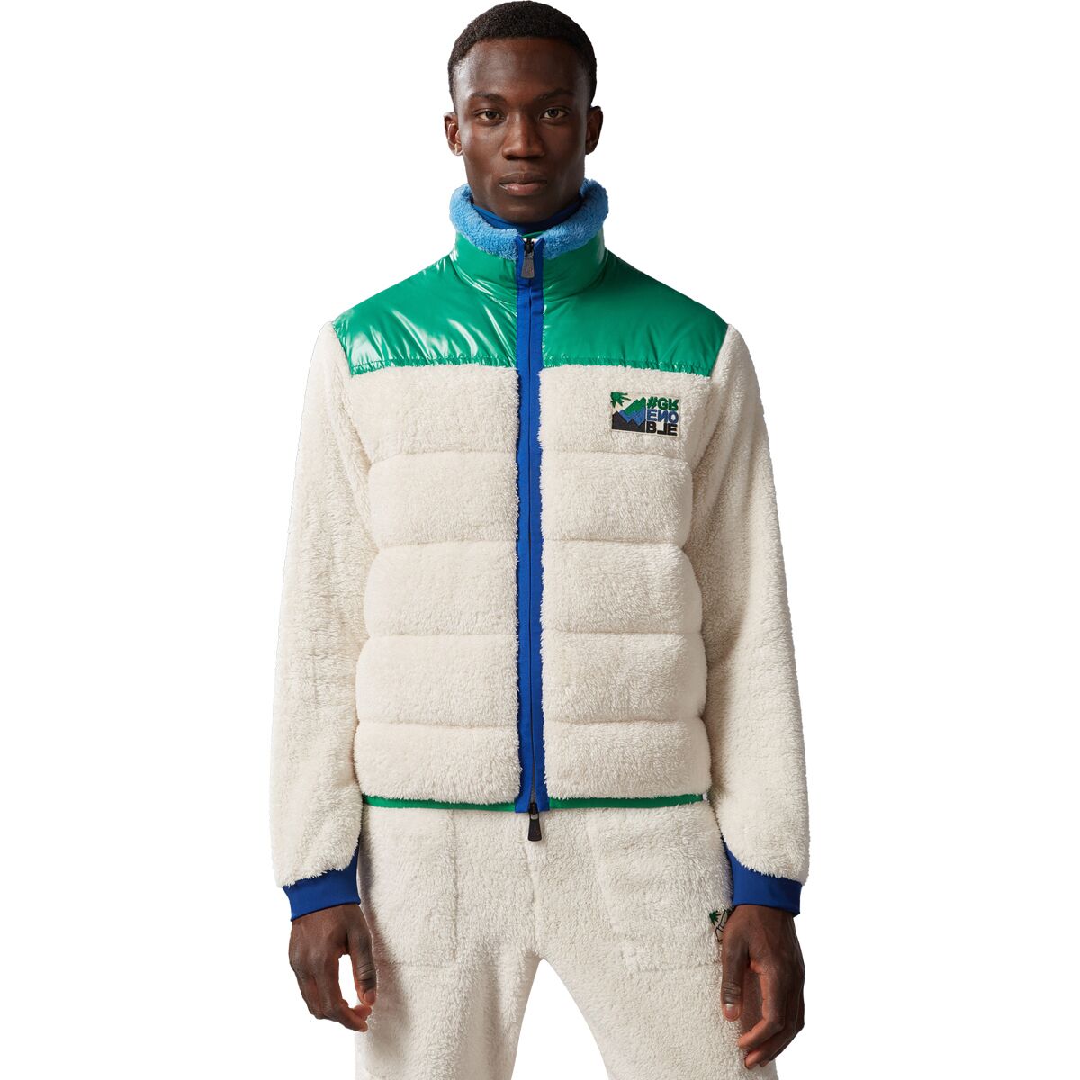 Pre-owned Moncler Grenoble Fleece Zip-up Sweatshirt - Men's In White