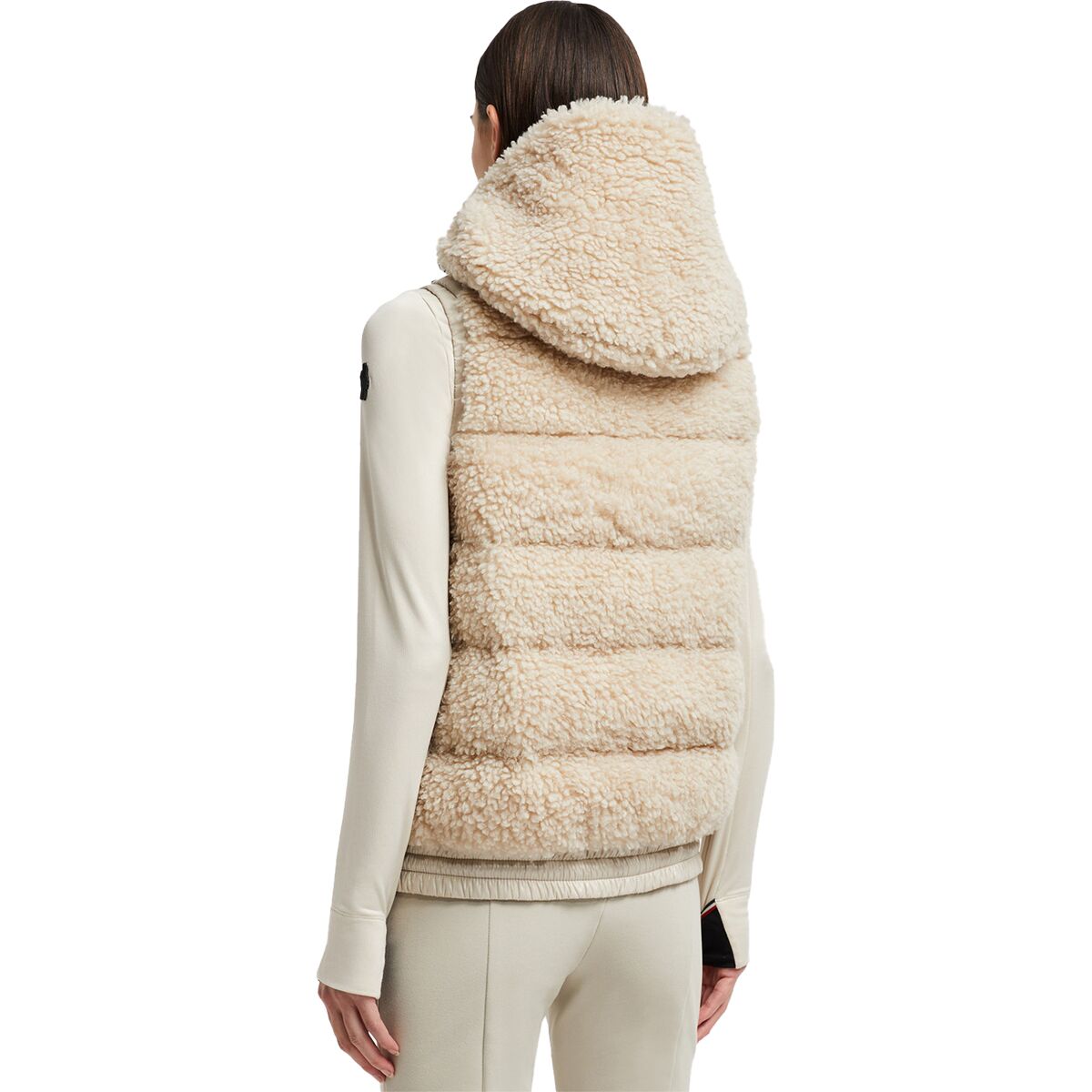 関税込 Moncler PADDED TEDDY ZIP-UP GILET Light Beige Padded Teddy Zip-Up Gilet - Vests for Women