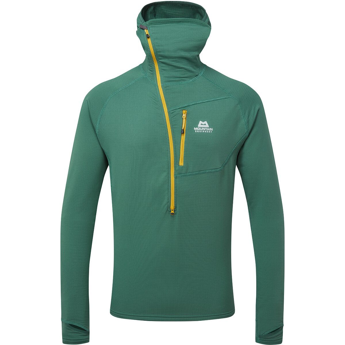 Image of Mountain Equipment Eclipse Hooded Zip-T-Shirt - Men's Fern, L