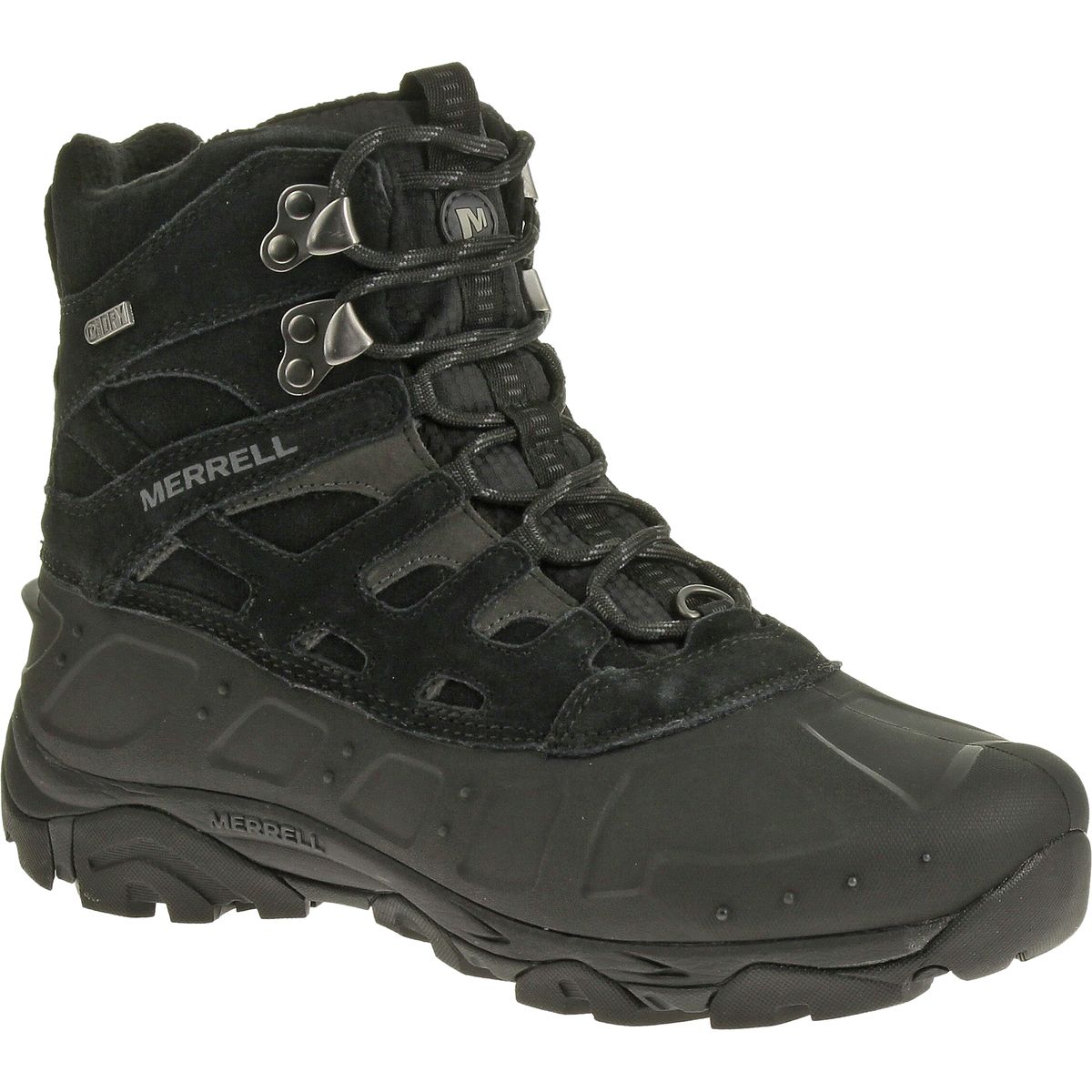 Merrell Moab Polar Waterproof Winter Boots espresso brown and black colorway.‎ Merrell Men main image 3