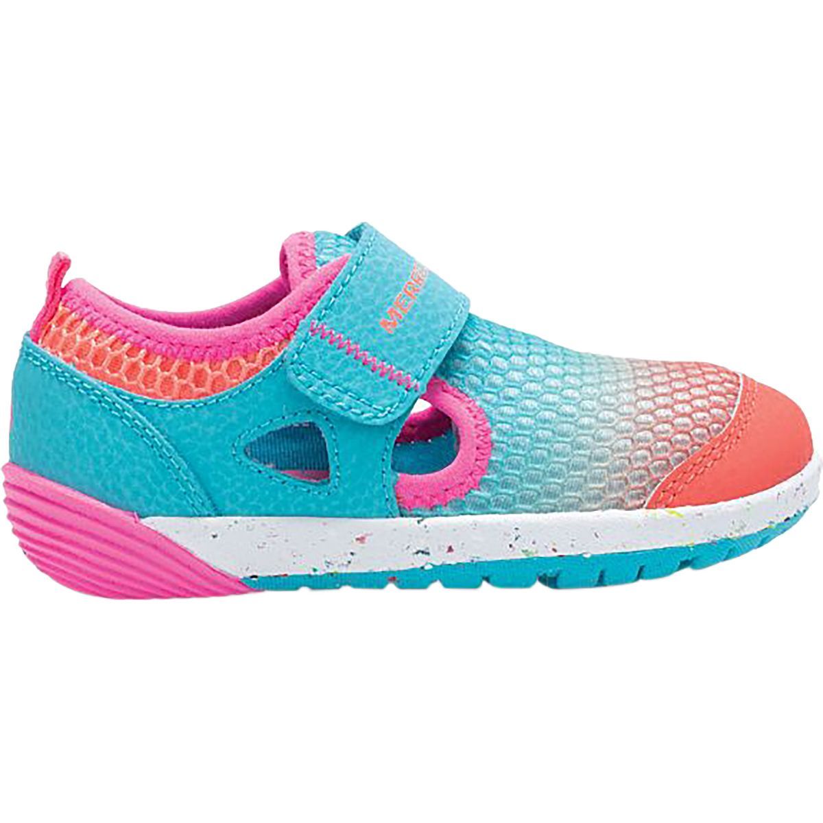 Merrell Bare Steps H20 Shoe - Toddler Girls' Turq/Coral, 6.0