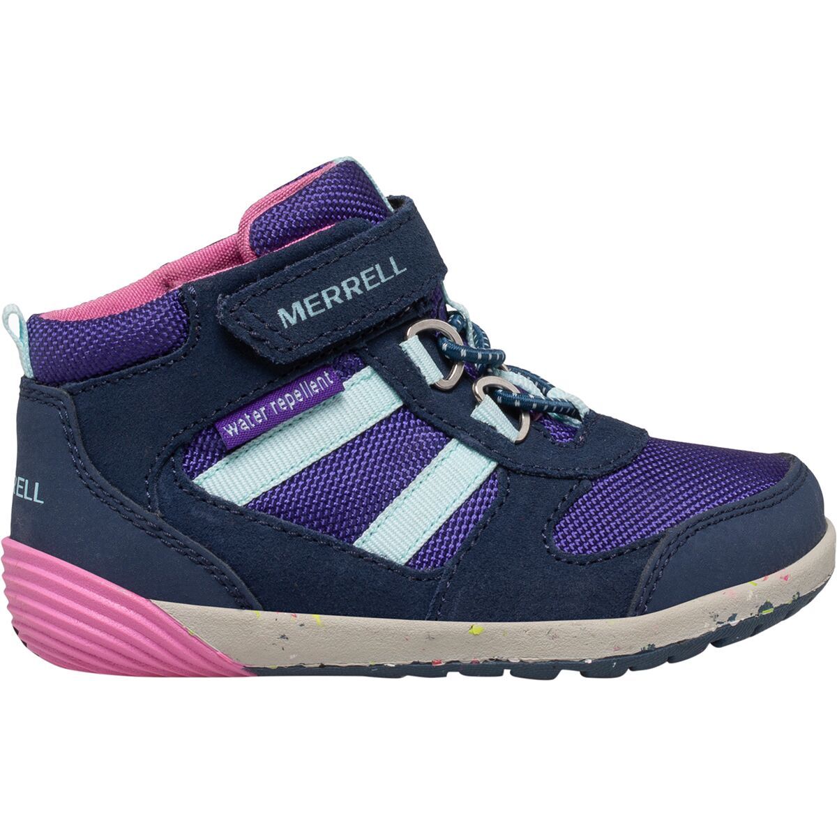 Merrell Bare Steps Ridge Junior Hiking Shoe - Toddler Girls' Navy/Pink, 6.0