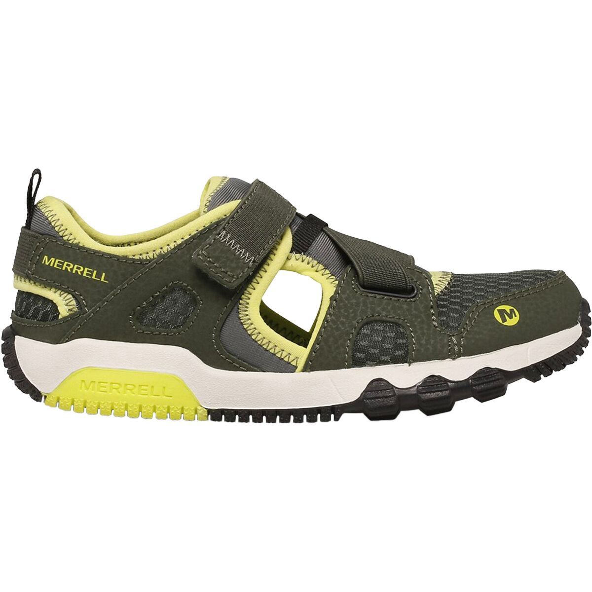 Merrell Hydro Free Roam Monarch Sandal - Kids' Olive/Lime, 5.0