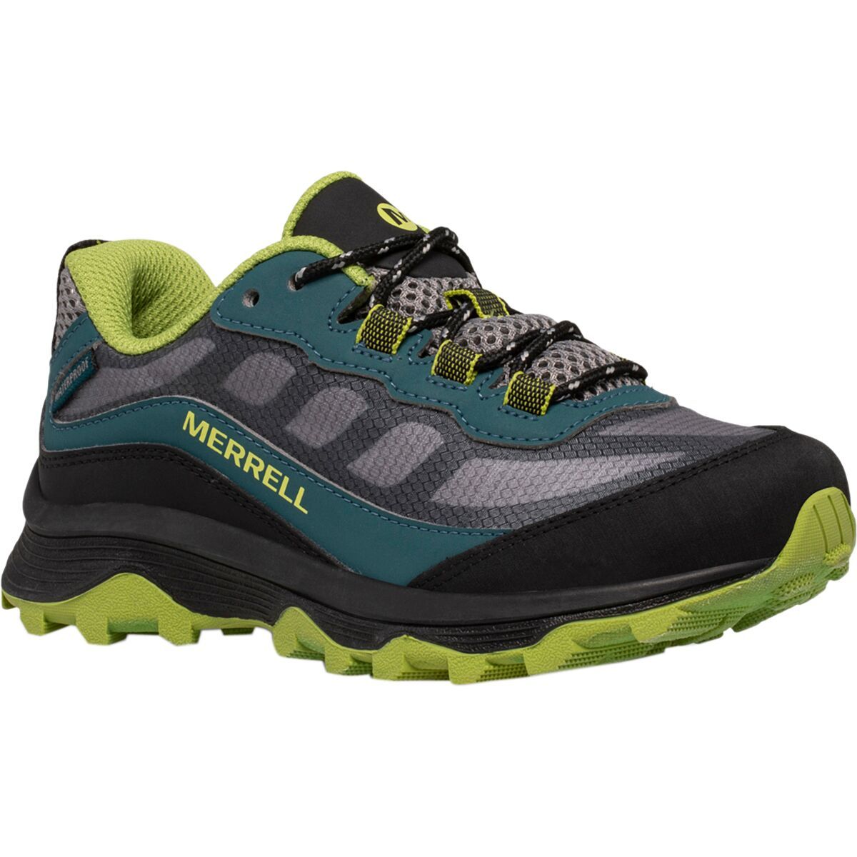 Merrell Moab Speed Low Waterproof Shoe - Kids' Deep Green/Black, 1.5