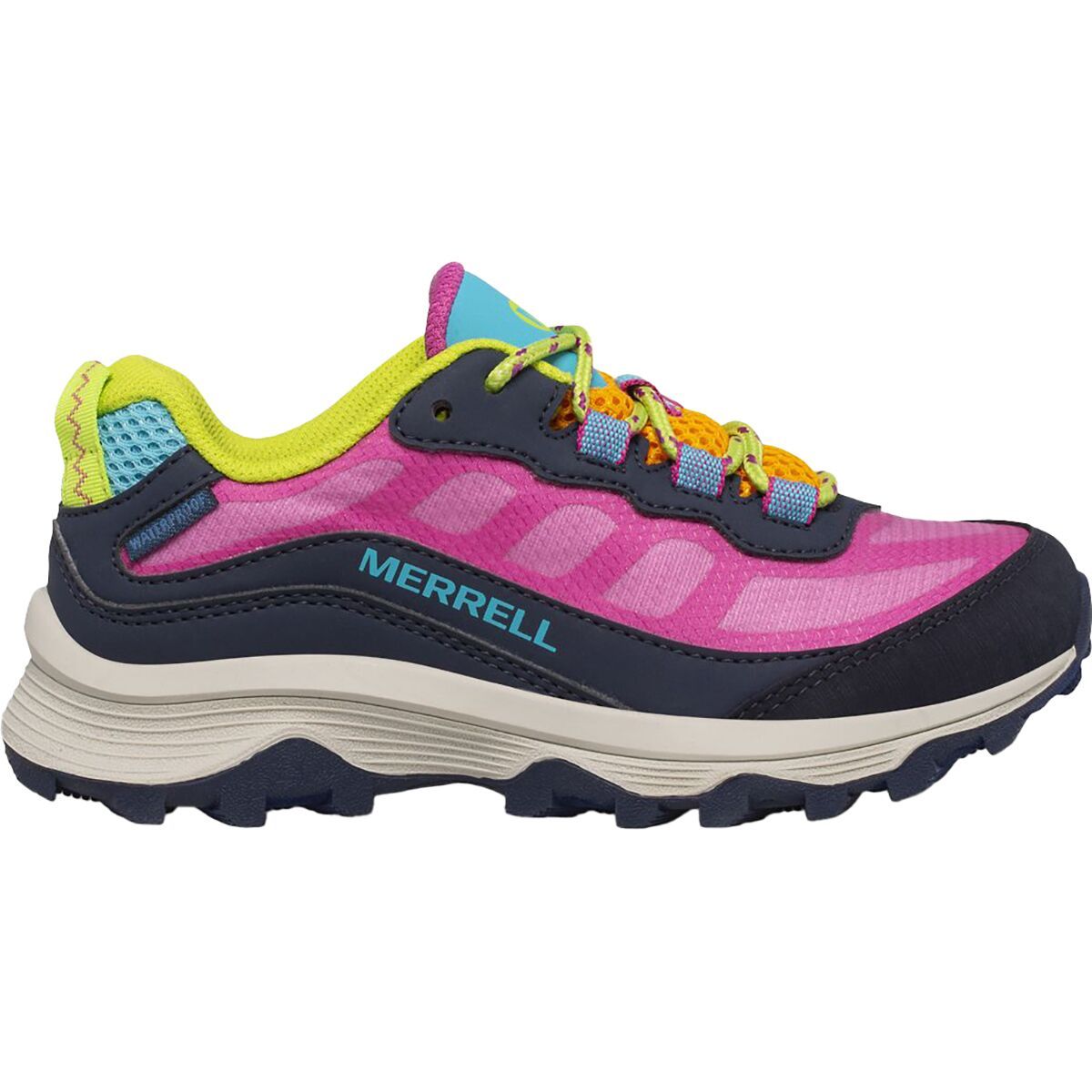 Merrell Moab Speed Low Waterproof Shoe - Kids' Navy/Multi, 3.5