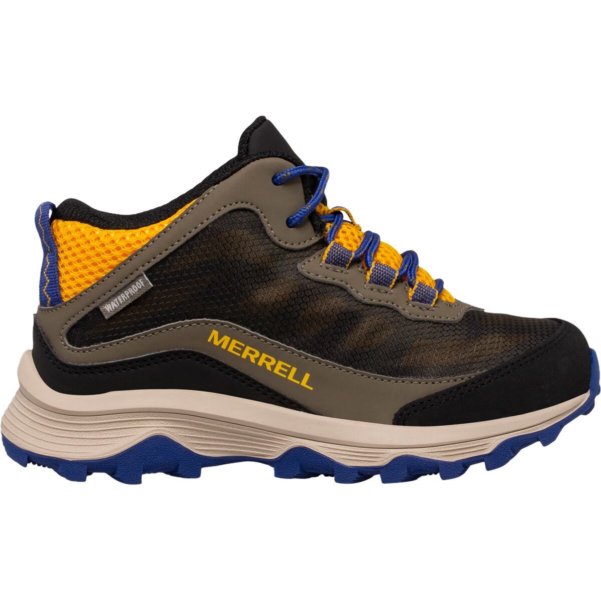 Merrell Moab Speed Mid Waterproof Boot - Kids' Cobalt/Gold, 2.0