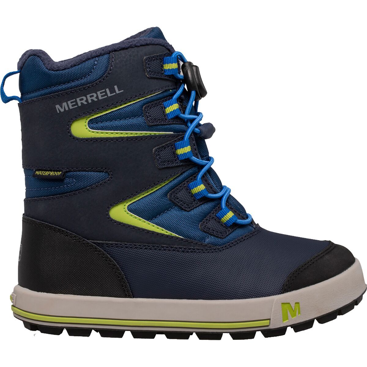 Merrell Snow Bank 3.0 Waterproof Boot - Kids' Navy/Citron, 6.0