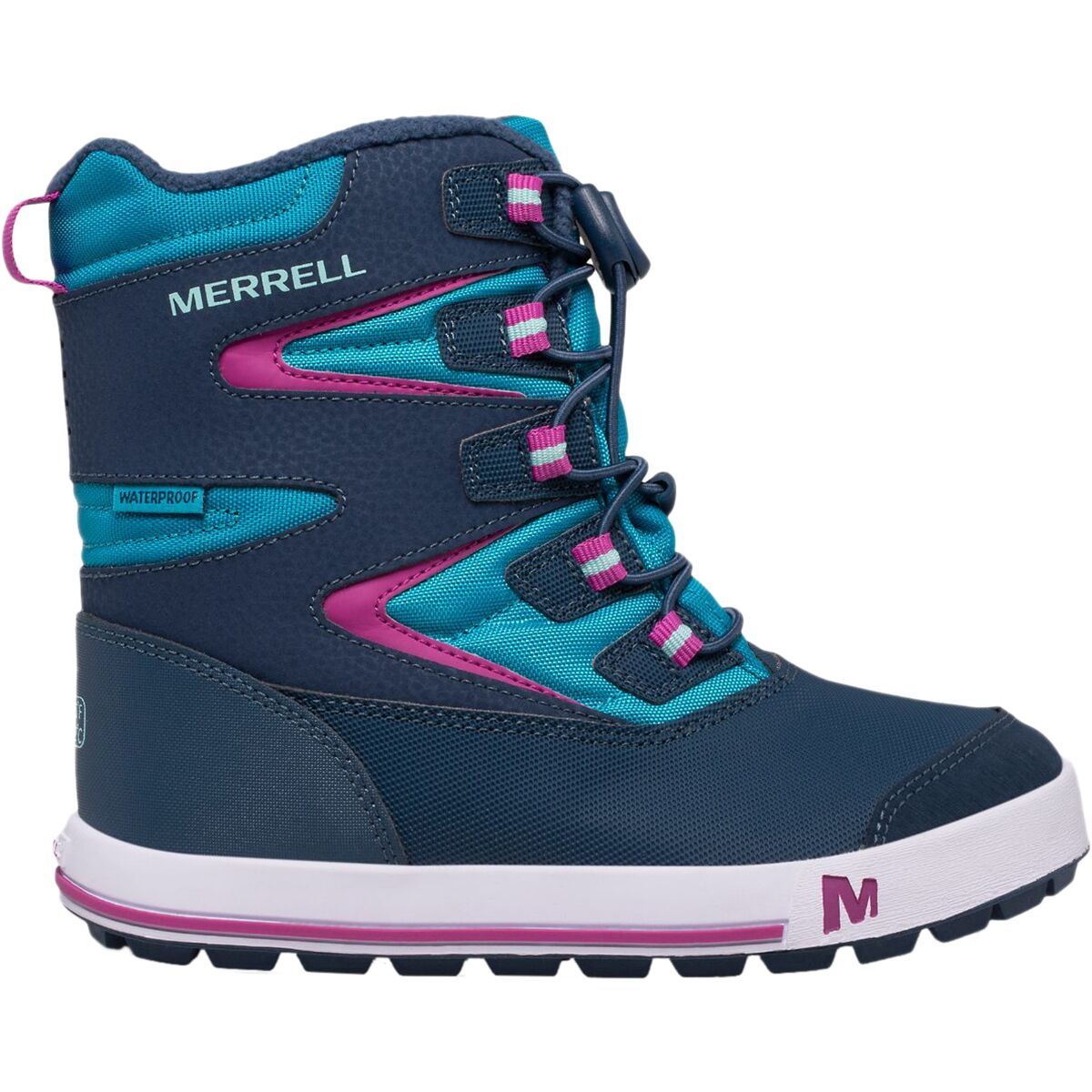 Merrell Snow Bank 3.0 Waterproof Boot - Kids' Navy/Turq, 4.0