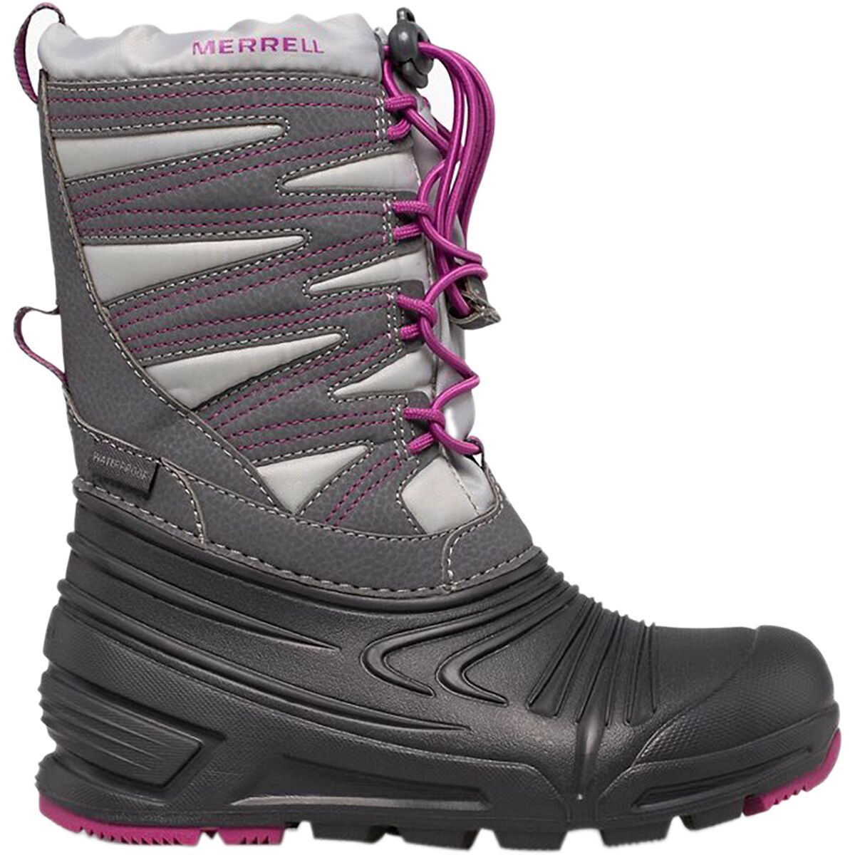 Merrell Snow Quest Lite 3.0 Waterproof Boot - Kids' Grey/Berry, 12.0