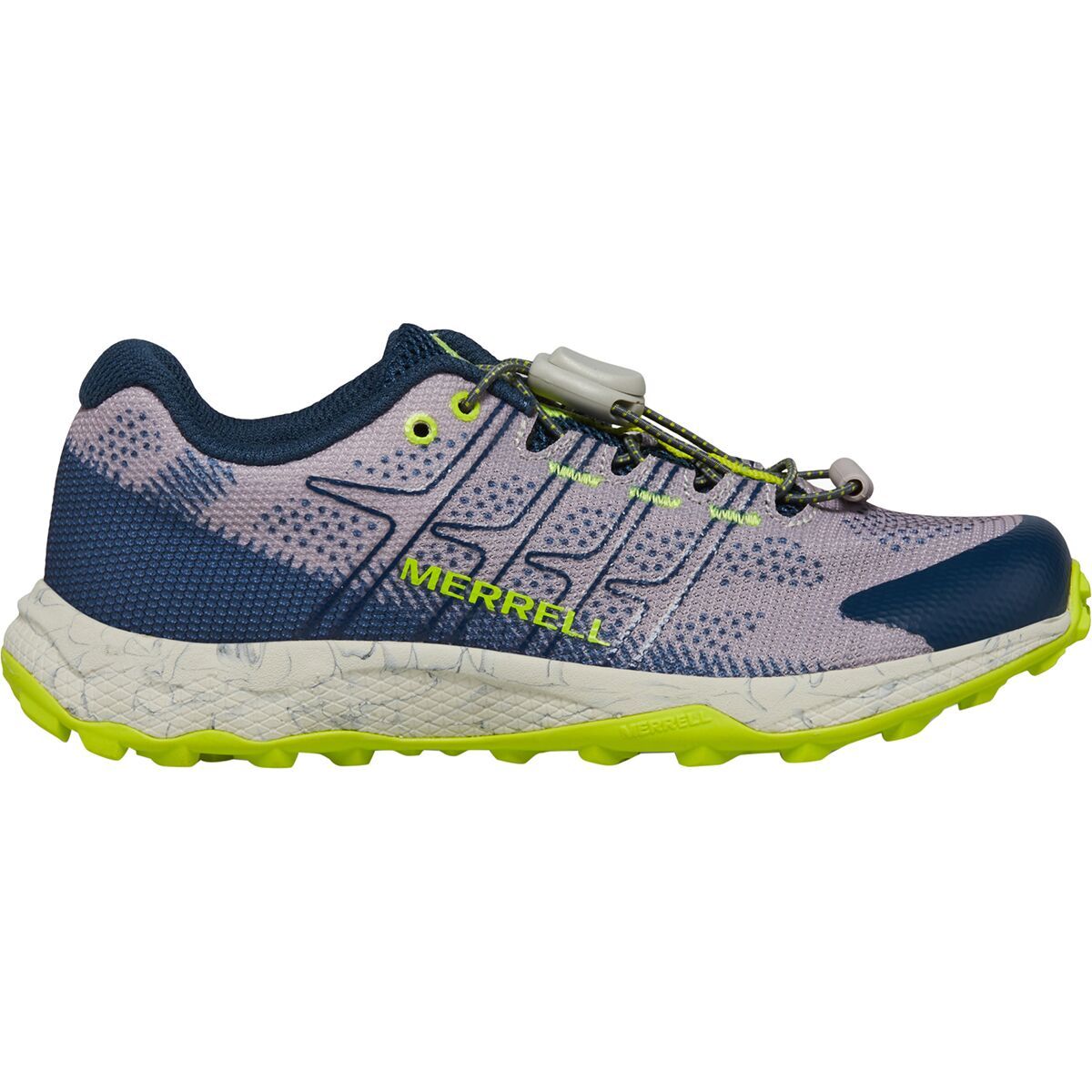 Merrell Moab Flight Low A/C Hiking Shoe - Kids' Grey/Navy/Citron, 4.0