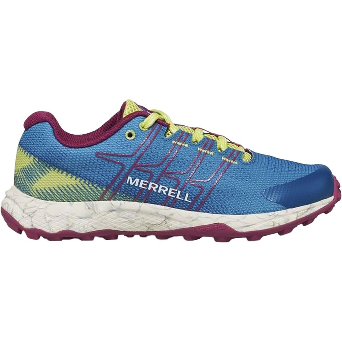 Merrell Moab Flight Low Hiking Shoe - Kids' Teal/Lime/Fuchsia, 1.5