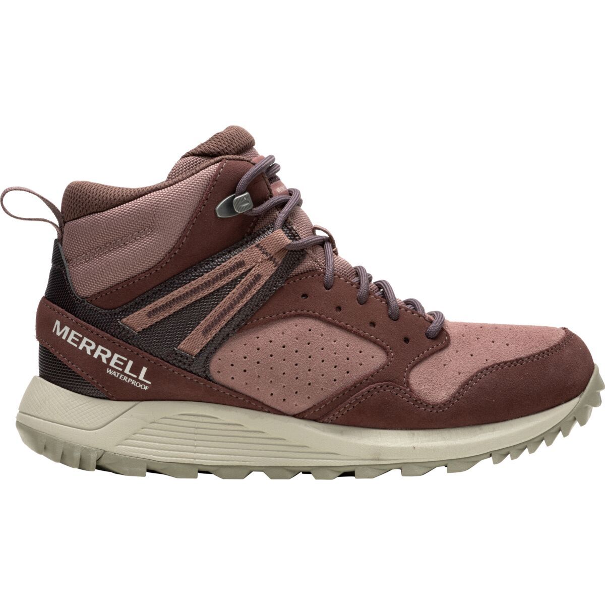 Merrell Wildwood Mid LTR WP Boot - Women's Marron/Burlwood, 10.5