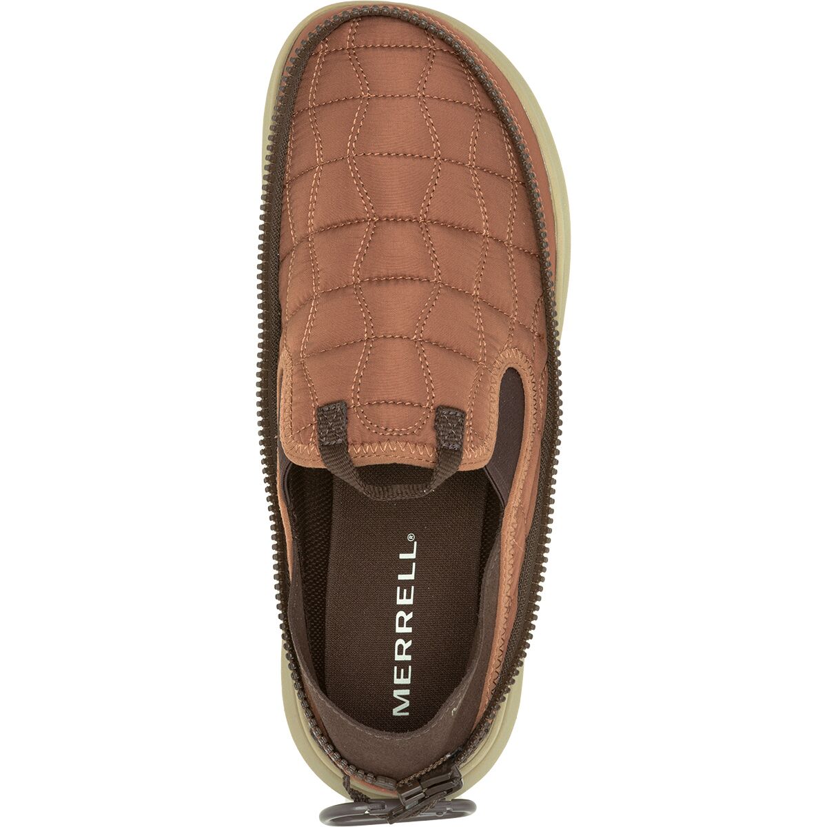 Merrell Hut Moc Men\'s 9 Fuzzy Top Brown Loafers Hiking Comfort Slip-On Closed Merrell Womens Hut Moc Cozy II Tan Fuzzy Loafers Slip On  main image 2