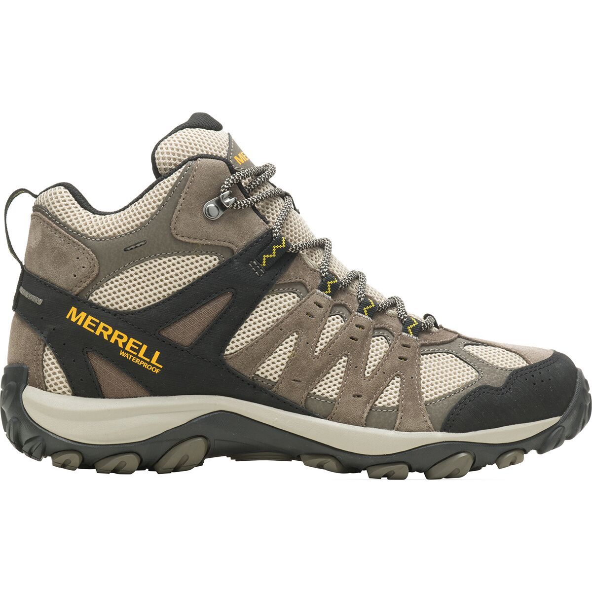 Image of Merrell Accentor 3 Mid WP Hiking Shoe - Men's Boulder/Old Gold, 12.0
