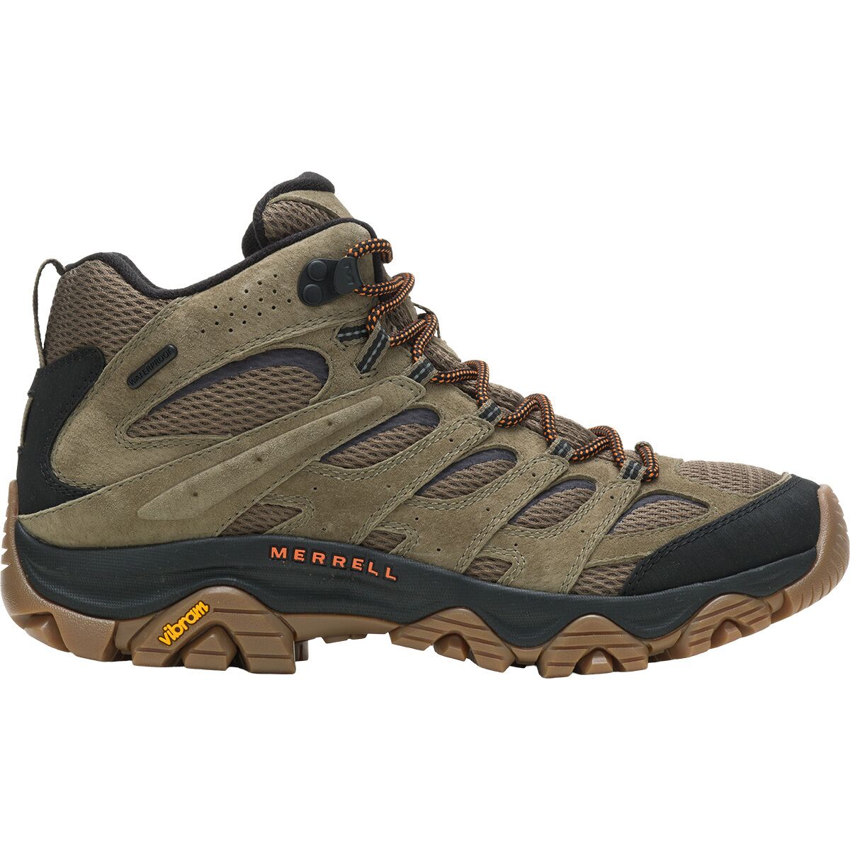Image of Merrell Moab 3 Mid Waterproof Hiking Boot - Men's Olive/Gum, 13.0