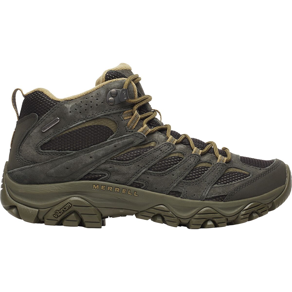 Image of Merrell Moab 3 Mid Waterproof Hiking Boot - Wide - Men's Black/Beluga, 11.0