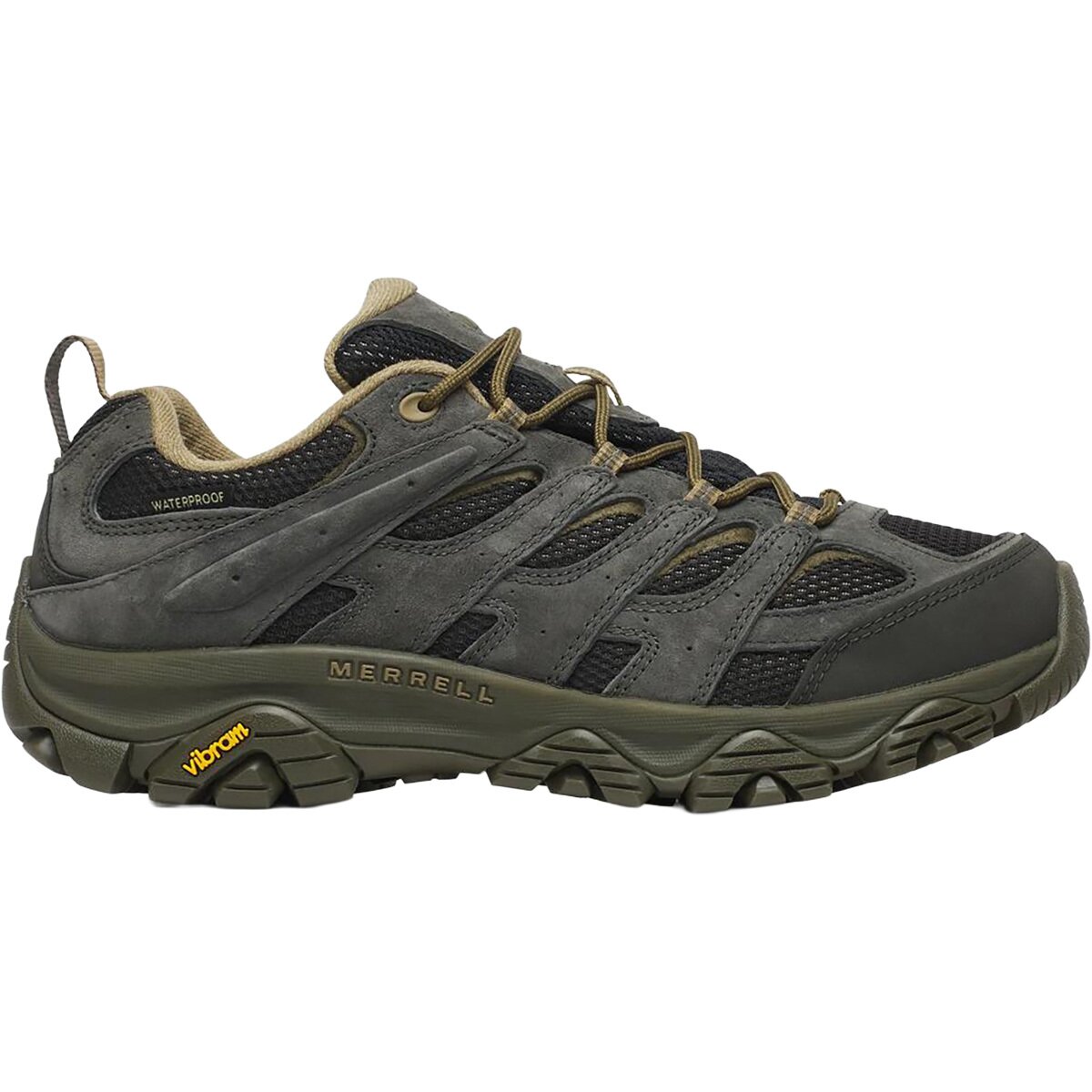 Image of Merrell Moab 3 Waterproof Hiking Shoe - Men's Black/Beluga, 10.5