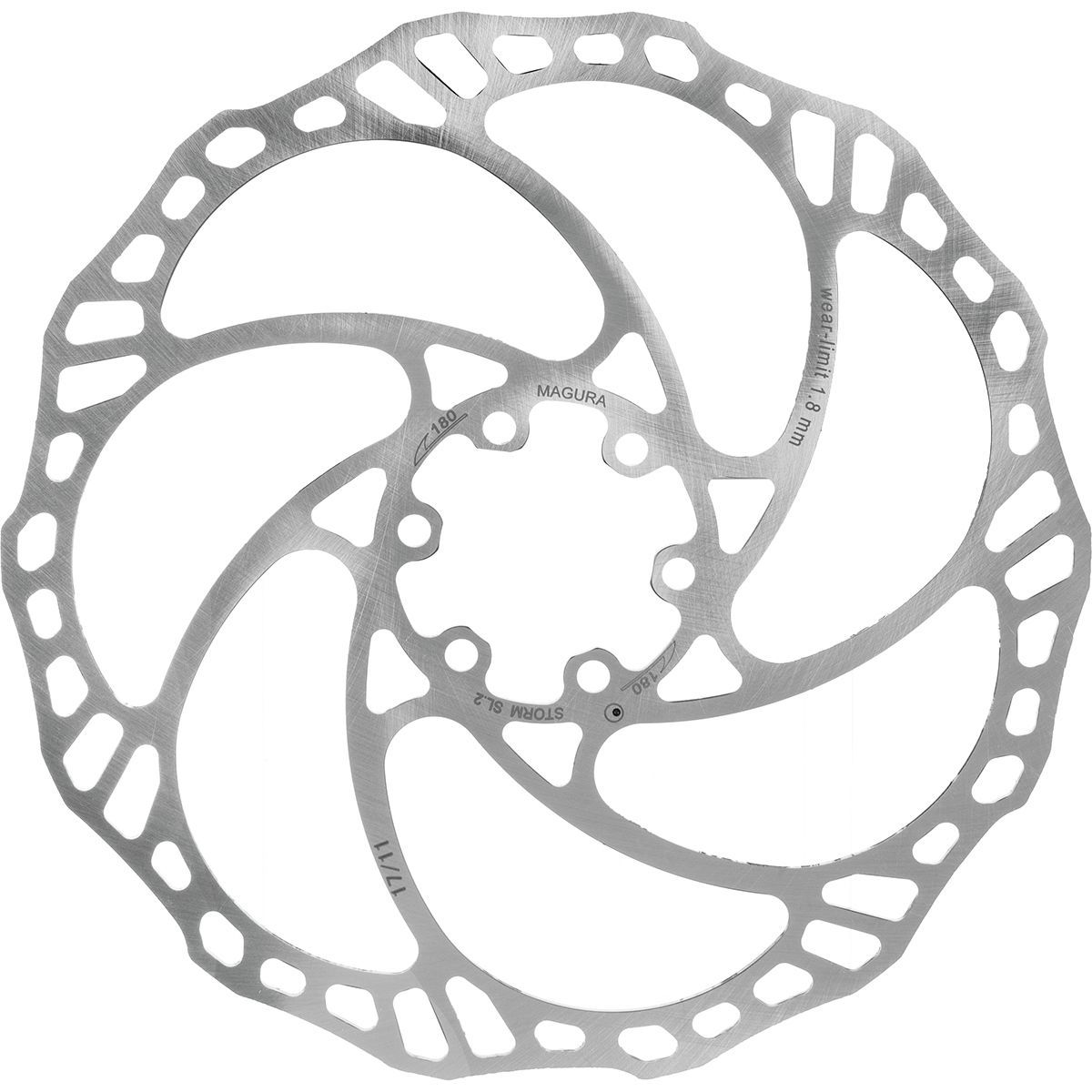 Image of Magura USA Storm SL.2 6-Bolt Rotor Silver, 180mm