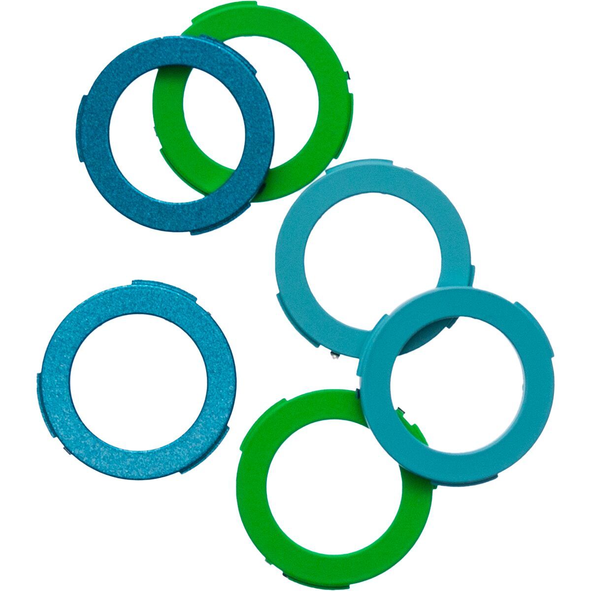 Image of Magura USA 2 Piston Cover Kit Neon Green, Cyan, Mint Green, 6 Pieces