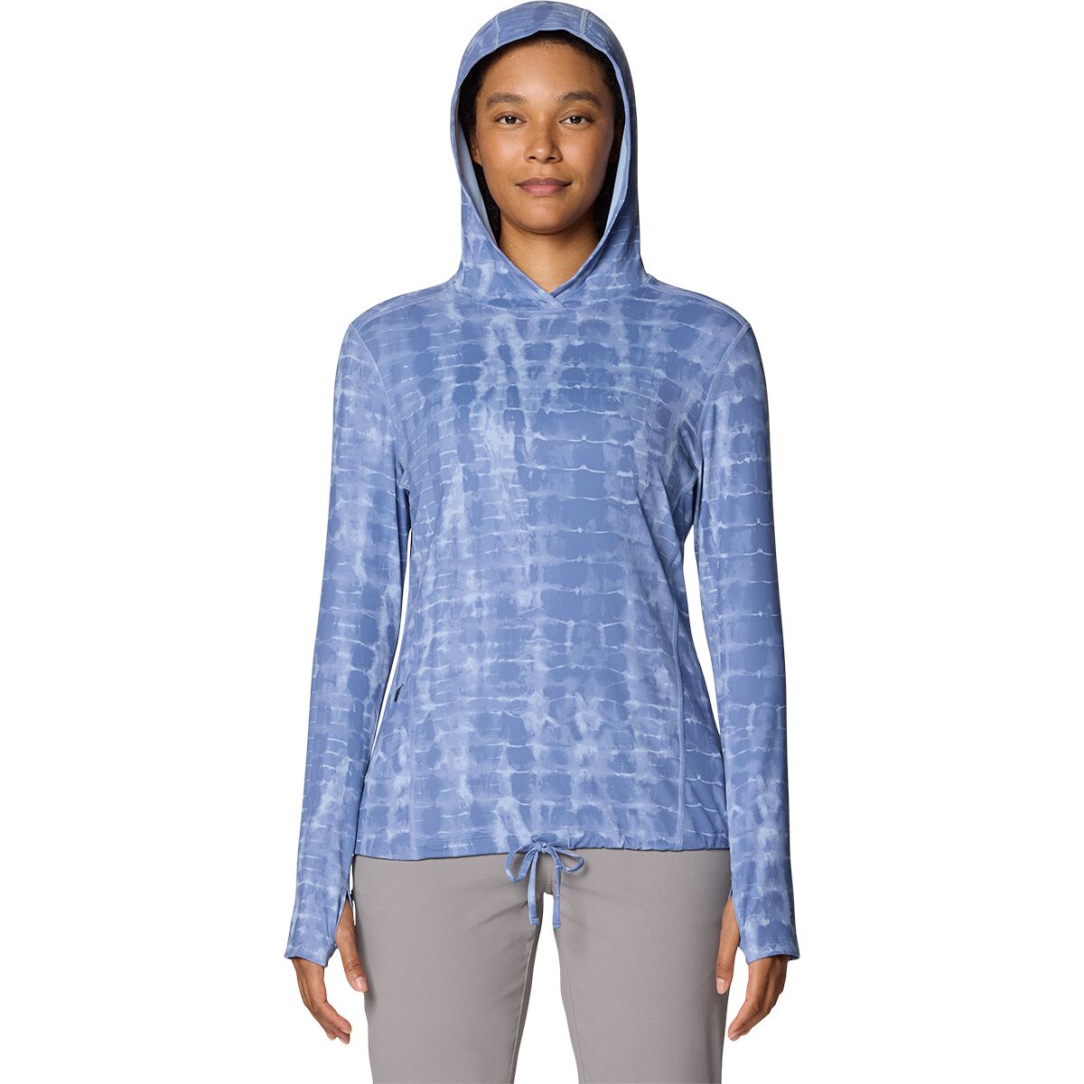 Image of Mountain Hardwear Crater Lake Long-Sleeve Hoodie - Women's Best Coast Blue Prismatic Print, L