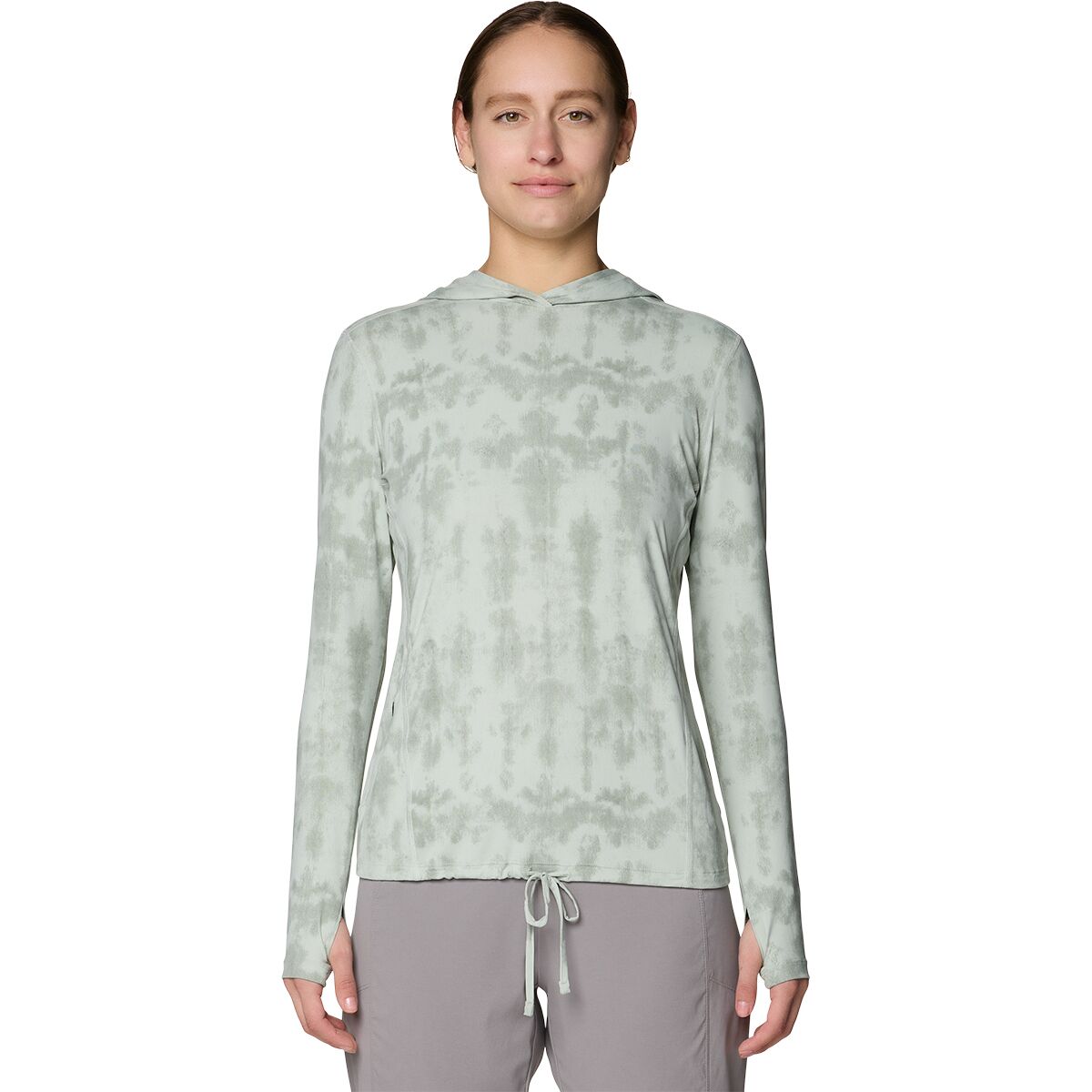 Image of Mountain Hardwear Crater Lake Long-Sleeve Hoodie - Women's Gamma Grey Shadowdye XS Print, L