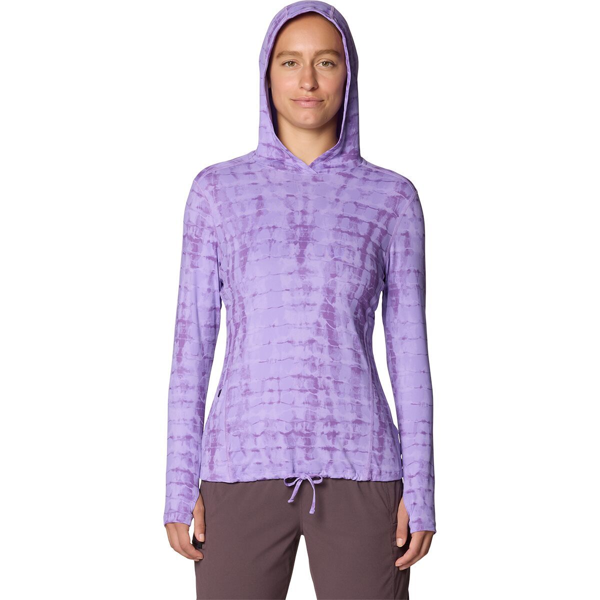 Image of Mountain Hardwear Crater Lake Long-Sleeve Hoodie - Women's Harbor Violet Prismatic Print, M