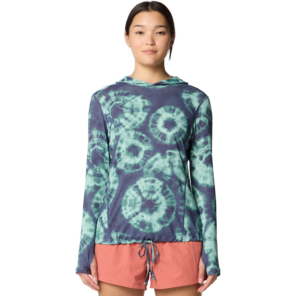 Image of Mountain Hardwear Crater Lake Long-Sleeve Hoodie - Women's Lapis Dusk Spore Dye Print, XL