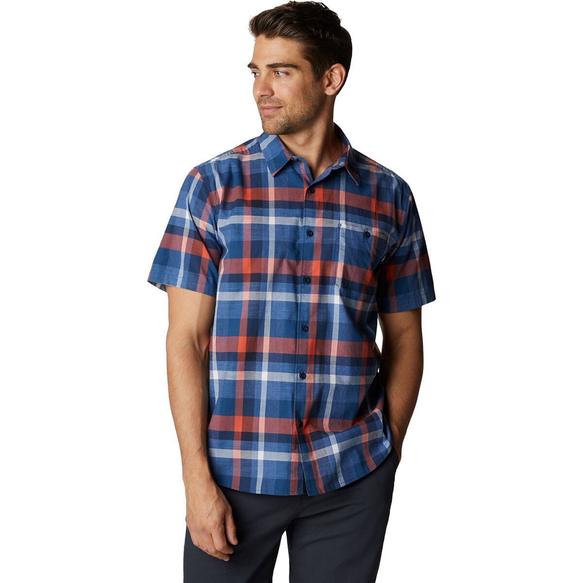 Mountain Hardwear Big Cottonwood Short-Sleeve Shirt - Men's Deep Lake Plaid, XXLT